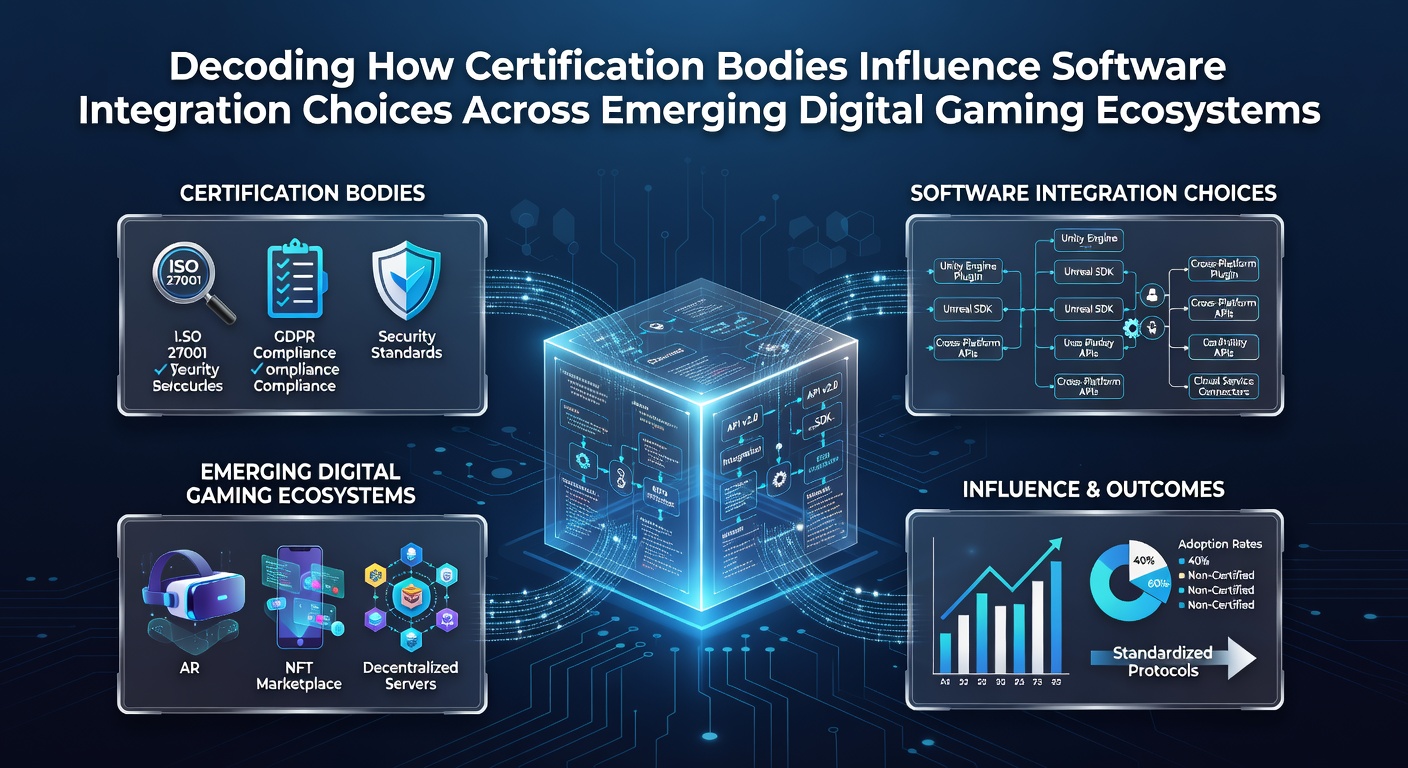 Certification testing lab evaluating software modules for compatibility in digital gaming platforms