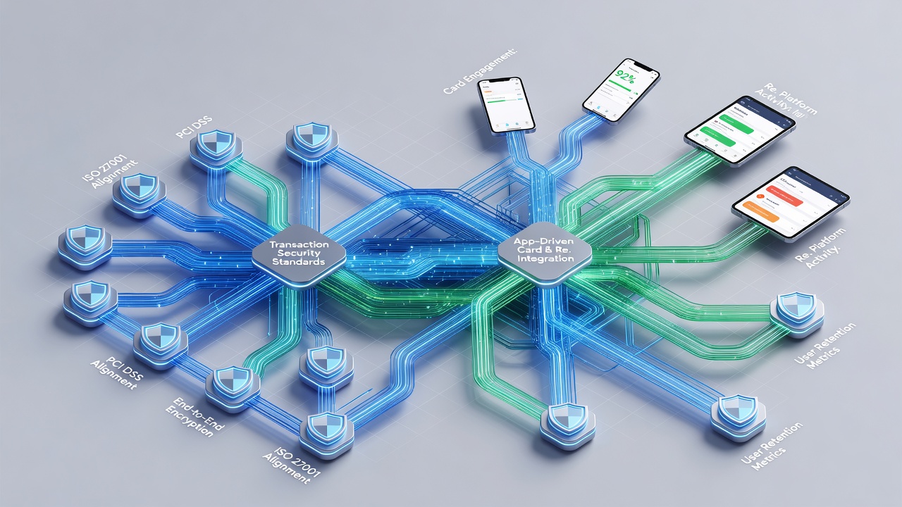 Analytics dashboard displaying engagement trends alongside security certification levels for gaming apps