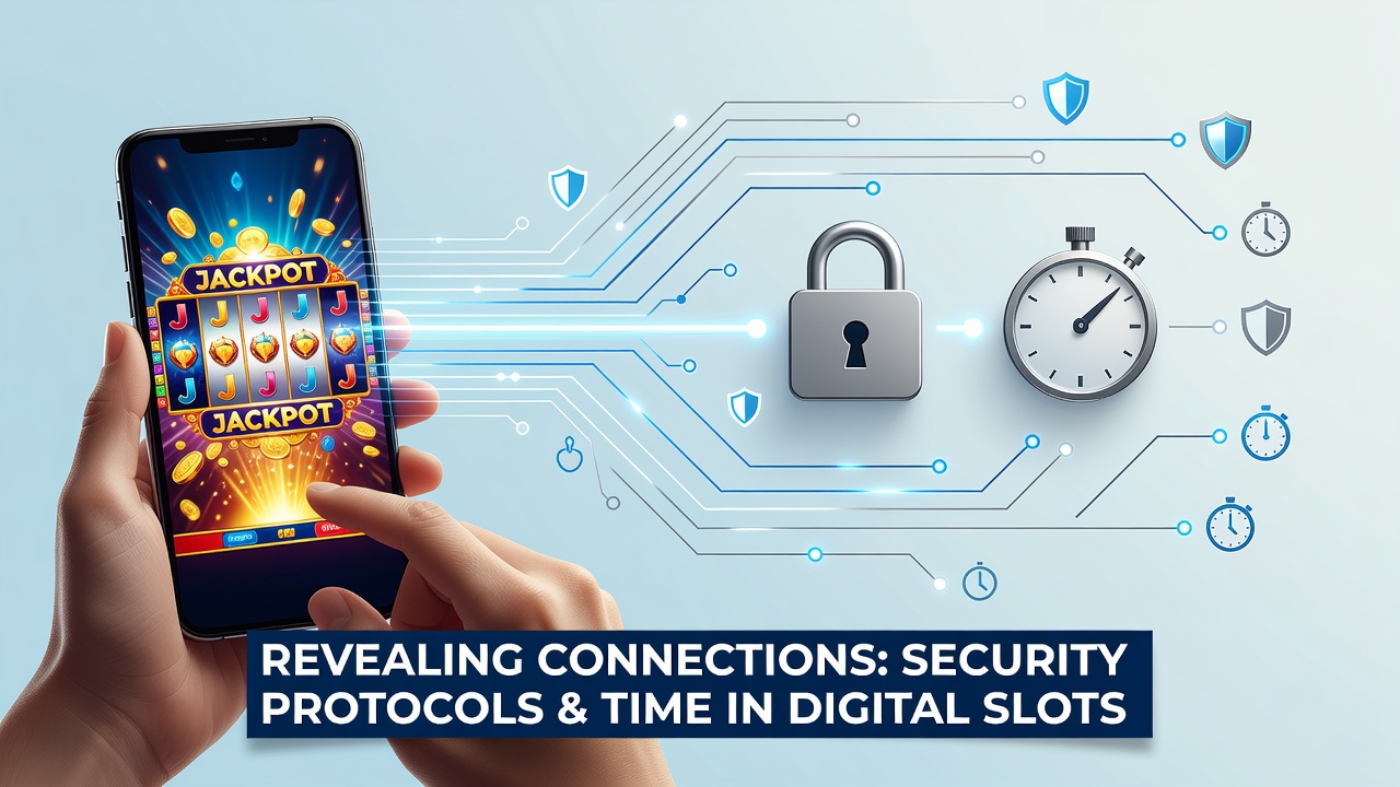 Smartphone screen showing encrypted digital slot game interface with security indicators