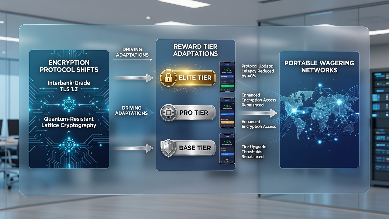 Mobile screen mockup displaying updated reward tier dashboard after encryption integration