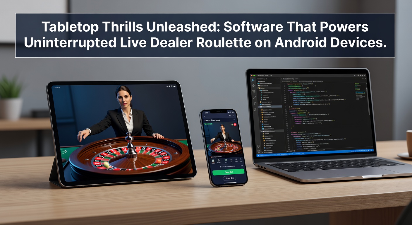 Android smartphone displaying a live roulette interface with dealer interaction, bets placed, and real-time stats overlay